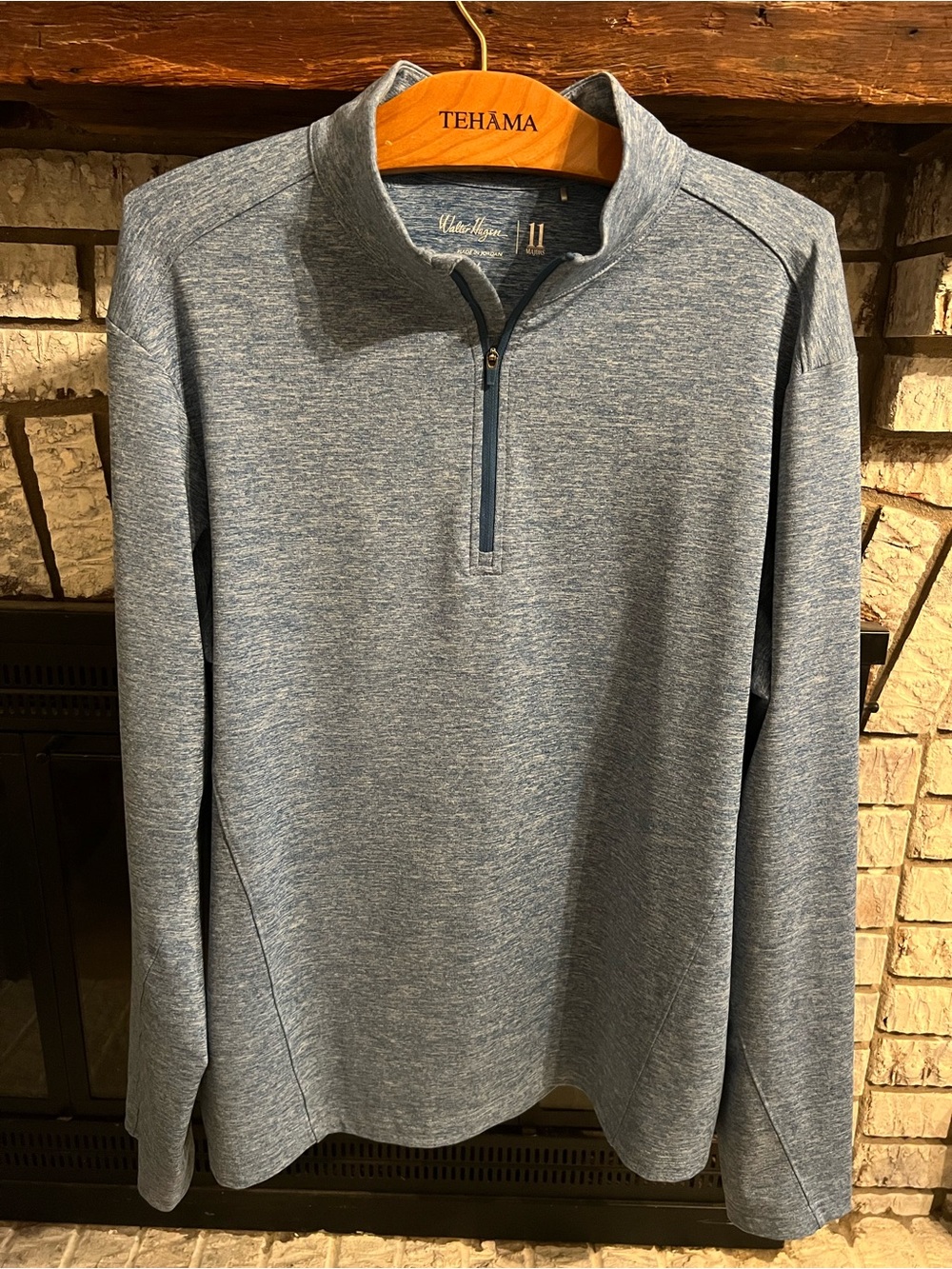 Walter Hagen Men's Light Heather Blue 1/4 Zip Pullover